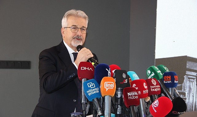 Nilüfer Belediye Başkanı Turgay Erdem Tasarım Atölyesi’nde basın toplantısı düzenledi