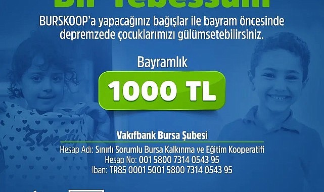 Depremzede çocuklara bayramlık bağışı