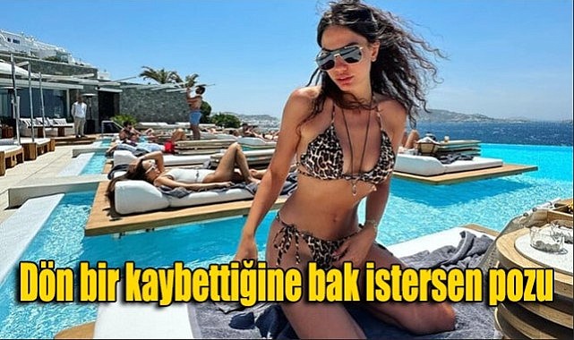 Demet Özdemir leopar bikinisiyle poz verdi