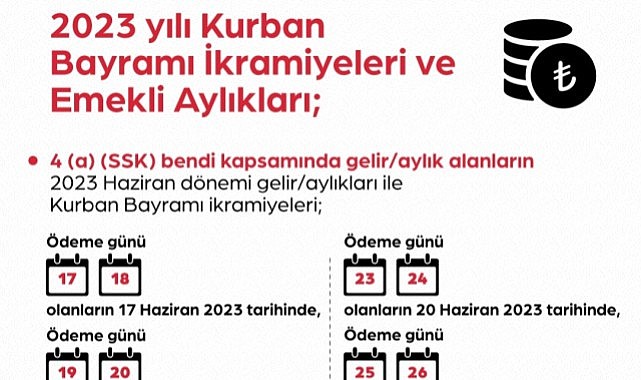 Emekli maaş ve ikramiyeleri 17-23 Haziran’da ödenecek