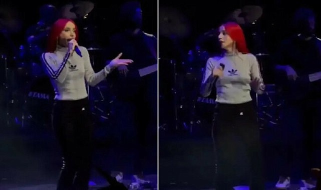 Gülşen sahneye eşofman ile çıktı