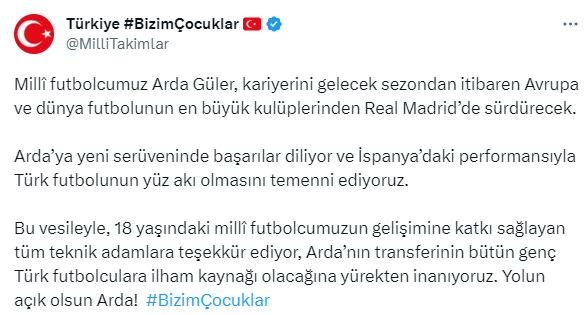 Milli Takım’ın Arda paylaşımı ortalığı karıştırdı!