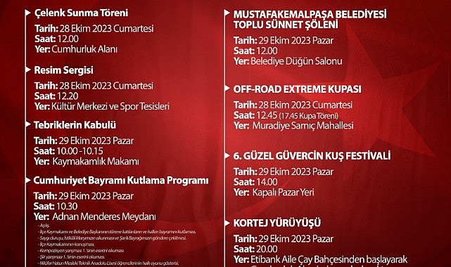 29 EKİM COŞKUSU MUSTAFAKEMALPAŞA’YI SARDI