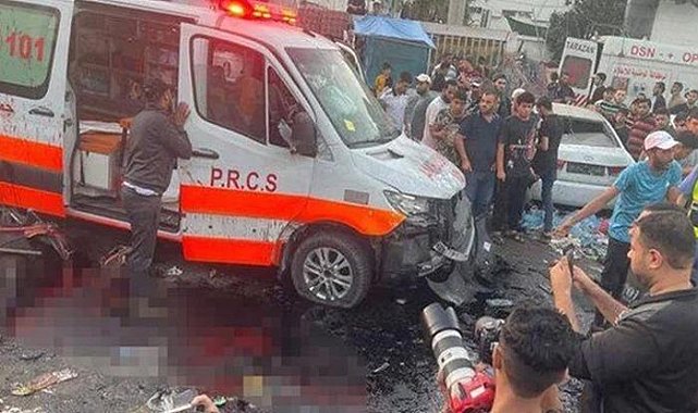 İsrail önce ambulansları sonra okulu vurdu!