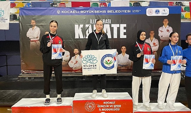 Nilüfer’li karatecilerden 2’si altın 3 madalya