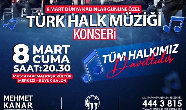 Bursa Mustafakemalpaşa’da 8 mart kadınlar günü konseri