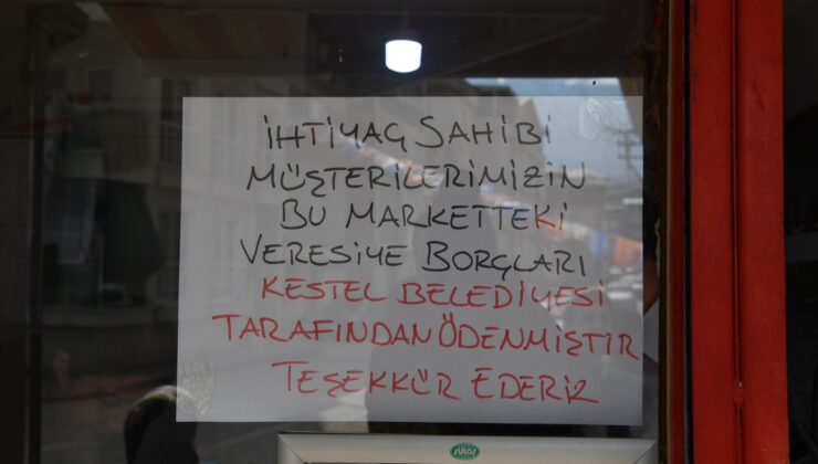 Veresiye defterleri, elektrik ve su borçları Kestel Belediyesi tarafından ödendi