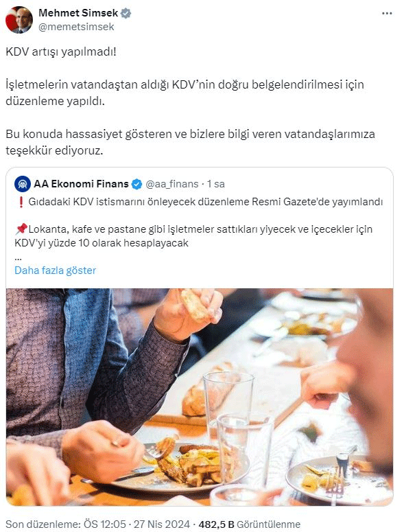 KDV Zammına Bakan Şimşek'ten açıklama