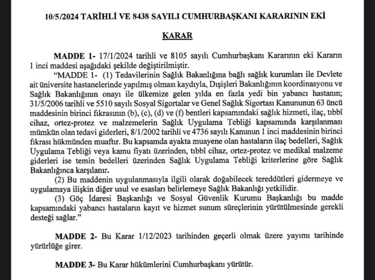 7 bin yabancı hastaya ücretsiz sağlık hizmeti verilecek