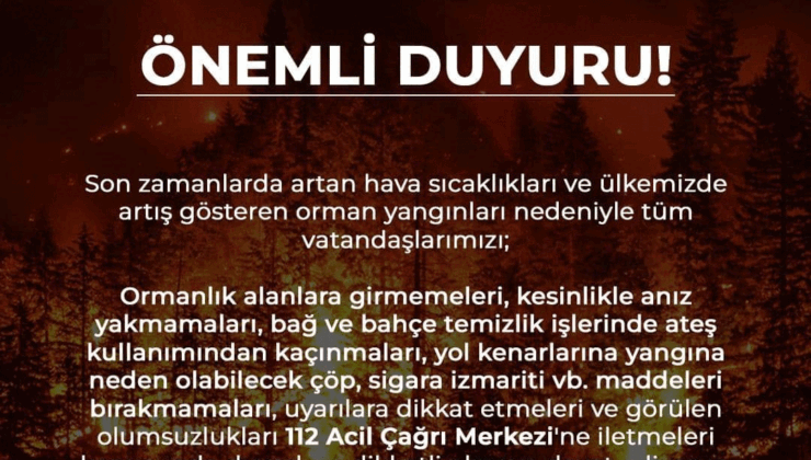 Bursa İtfaiyesi’nden önemli duyuru