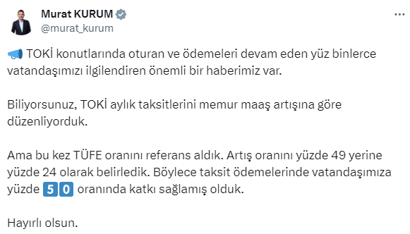 Bakan Kurum müjdeyi verdi