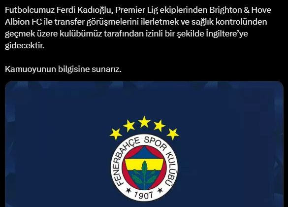 Fenerbahçe’nin başarılı futbolcusu transfer oldu