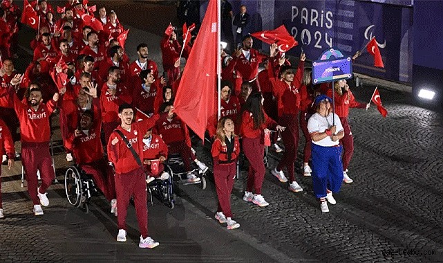 Paris’te 17.Paralimpik Oyunları’nın açılış töreninde görkemli yürüyüş