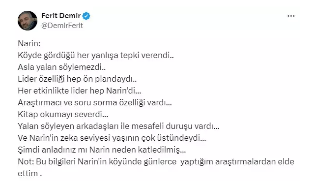 Narin neden öldürüldü!