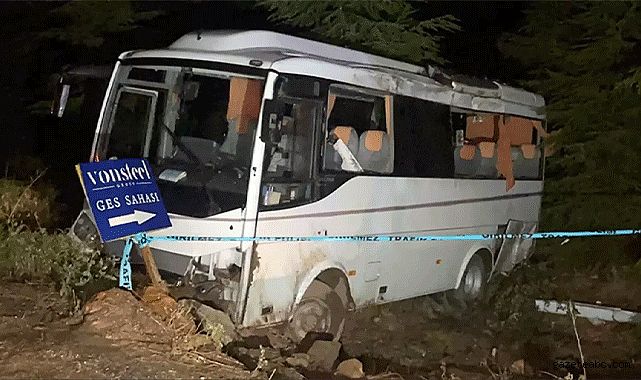 Polis aracı devrildi 14 polis yaralandı
