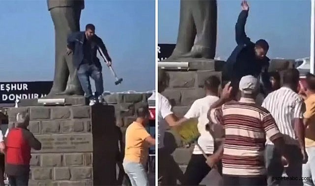 Atatürk Heykeline ‘Balyozlu ‘Saldırı !