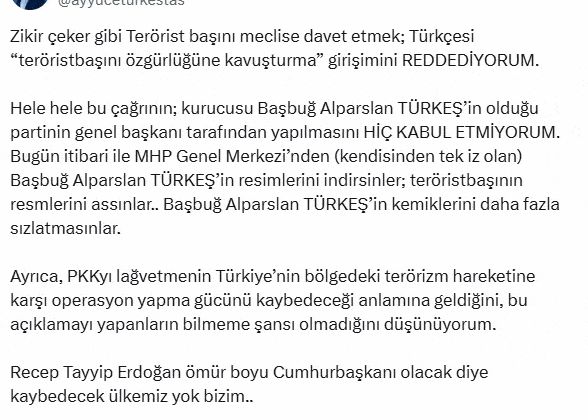 Alparslan Türkeş’in kızından Bahçeli’ye sert sözler!