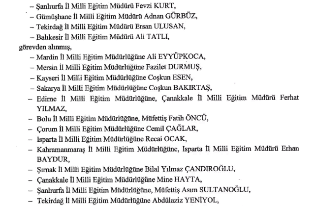 Yeni atama kararları açıklandı