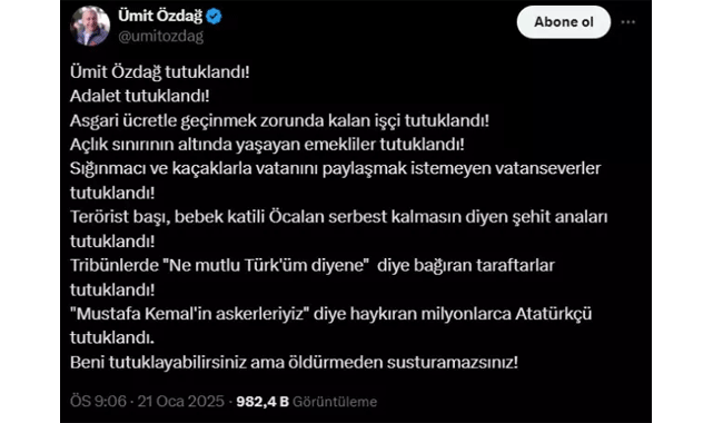 Ümit Özdağ Tutuklandı!