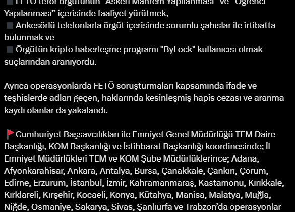 29 İlde FETÖ Operasyonu: 93 Gözaltı