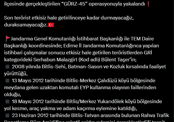 PKK’ya ‘GÜRZ-45’ Darbesi!