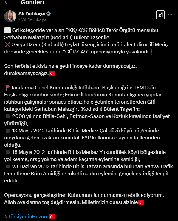 PKK'ya 'GÜRZ-45' Darbesi!