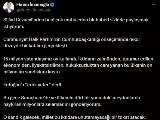 Cezaevinden İlk Mesaj!