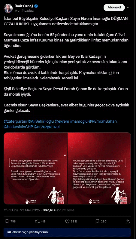 Özdağ ve İmamoğlu'nun Karşılaşması