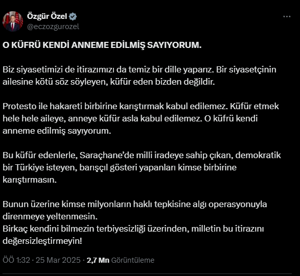 Özgür Özel'den Küfür Tepkisi!