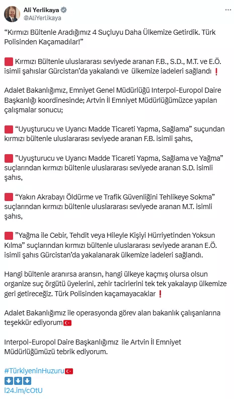 Uluslararası Firariler Gürcistan'da Yakalandı