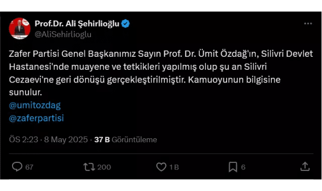Ümit Özdağ Hastaneye Kaldırıldı