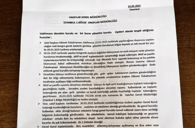 Vakıfta Usulsüzlük İddiaları