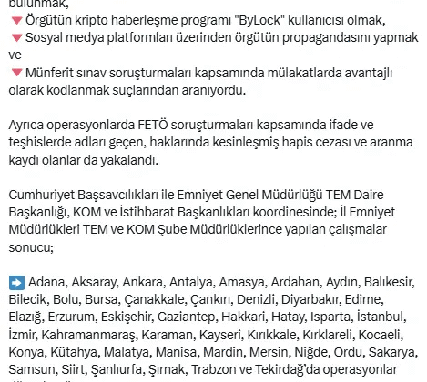 46 ilde FETÖ operasyonu!