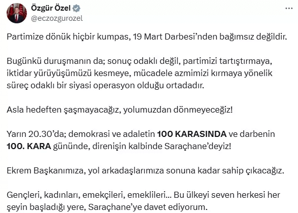 Özel’den CHP kurultay davasına ilk tepki!