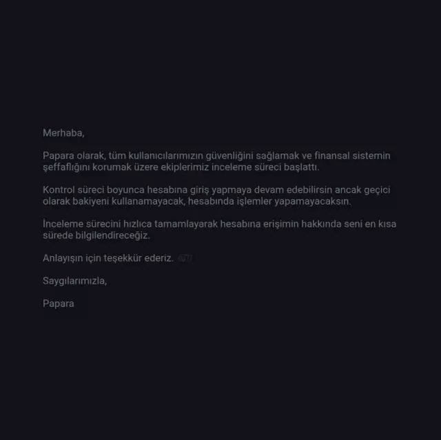 Papara Hesapları Bloke Edildi