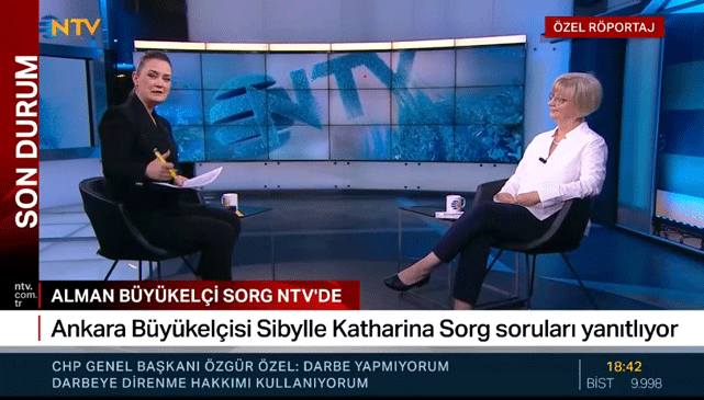 Alman Büyükelçisi NTV Ekranlarında