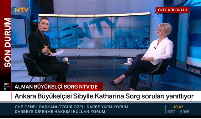 Alman Büyükelçisi NTV Ekranlarında