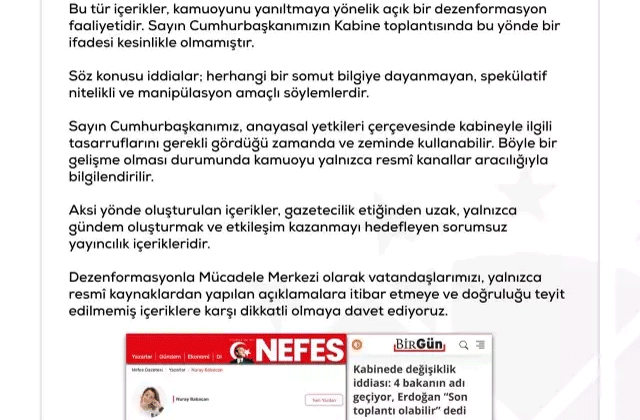 “Kabine değişecek” iddiasına yalanlama