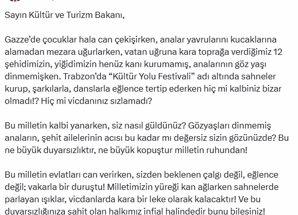 Oktay Saral’dan Bakan Ersoy’a sert eleştiri