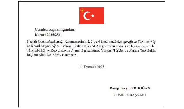 TİKA Başkanı Görevden Alındı