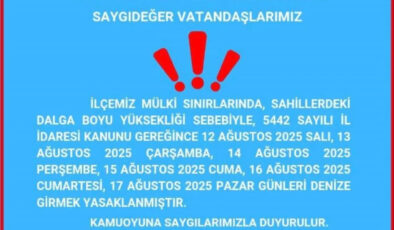 Denize Girmek Yasaklandı