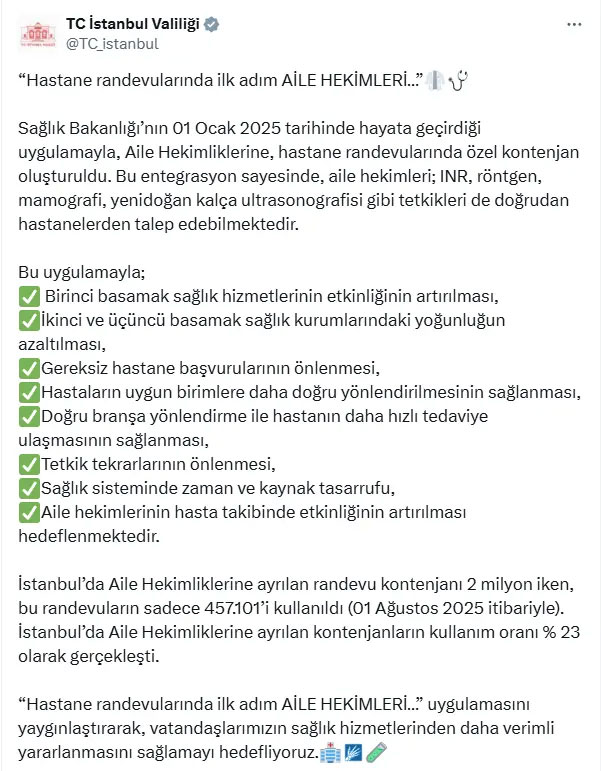 Hastane randevularında yeni dönem