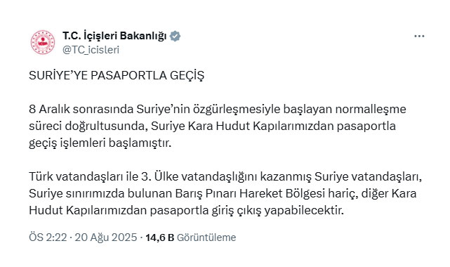 Pasaportla Sınır Geçişi