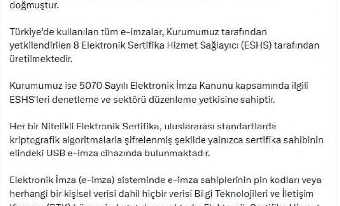 BTK’dan E-İmza İddialarına Suç Duyurusu