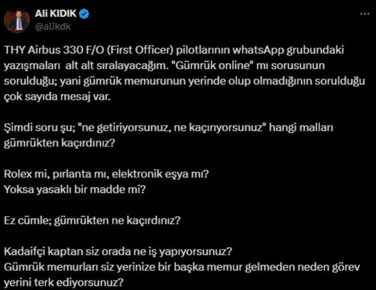 Havayolu Pilotlarının Skandal Whatsapp Grupları