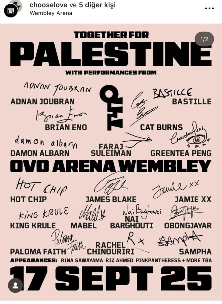 Sanat Dünyası Filistin İçin Birleşti