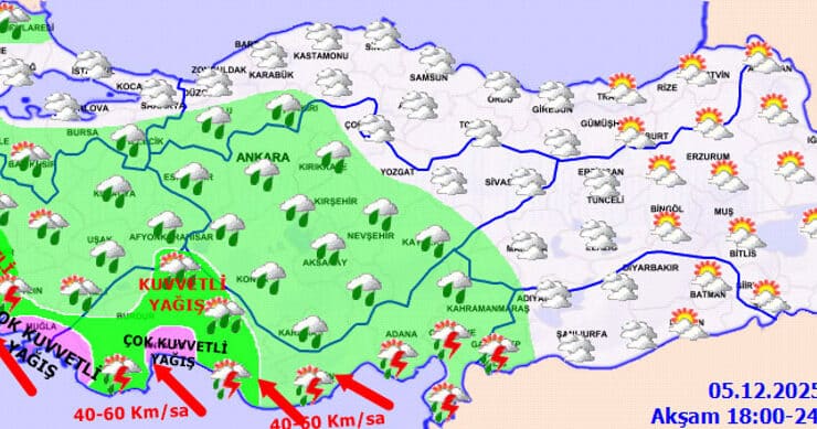 Sağanak, Fırtına ve Dolu Tehlikesi Kapıda