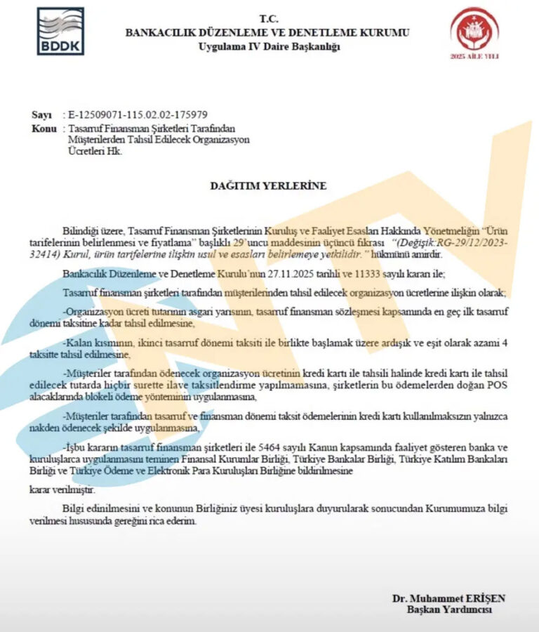 Tasarruf Finansman Şirketlerine Ücret Sınırı