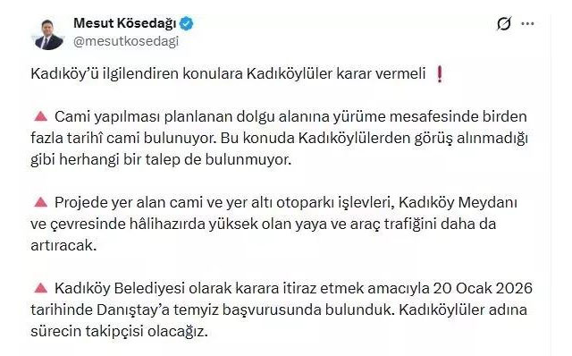 Kadıköy Cami Projesinde Gerilim