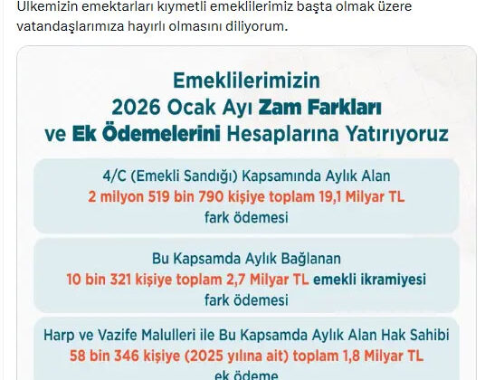 Zam Farkları Cuma Günü Ödenecek